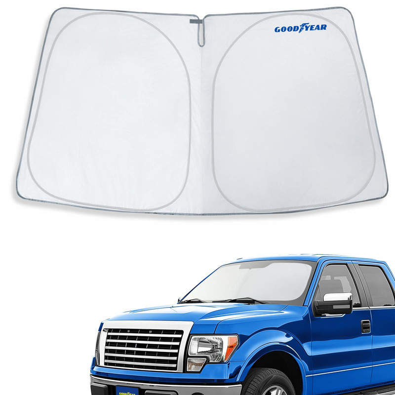 Goodyear Foldable Windshield Sunshade For Ford F150 2009-2014 Truck Car