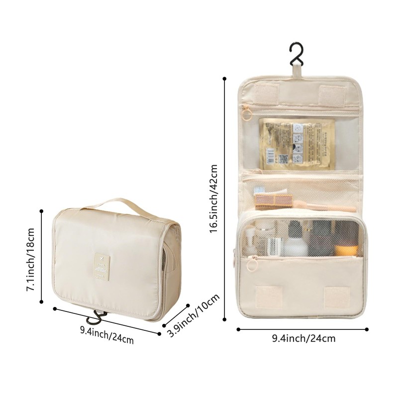 Foldable Travel Toiletry Bag Waterproof Hanging Cosmetic Organizer 1 PC gallery