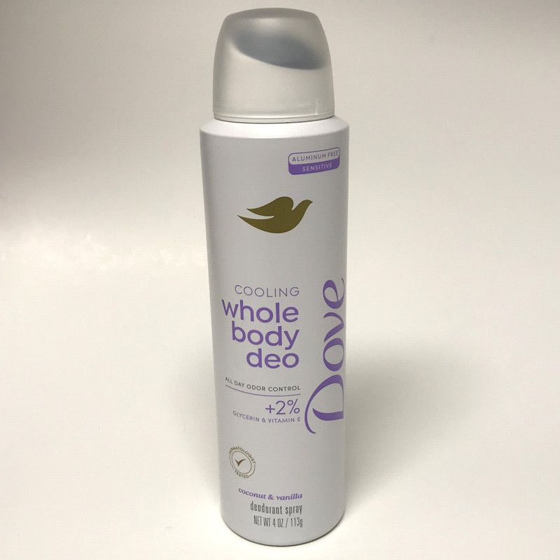 Dove Whole Body Deo COCONUT & VANILLA Deodorant Spray, 4oz | Aluminum Free