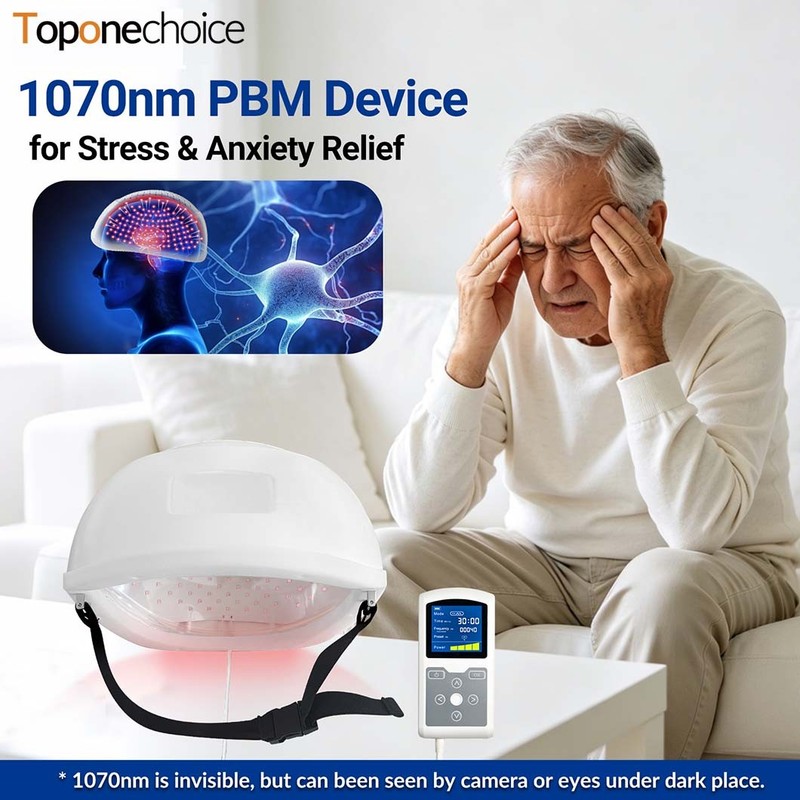 1070nm Infrared Brain Helmet 10000mAh Rechargeable for Home Use for Brain Health