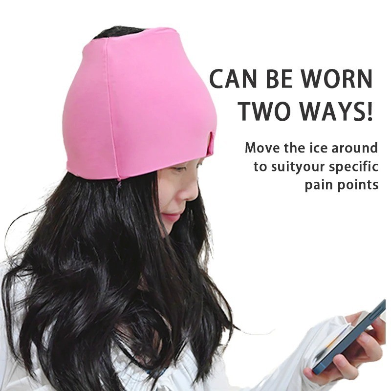 Migraine Relief Hat Head Wrap Pack Eye Mask For Pressure Relieve Pain Ice Hat gallery