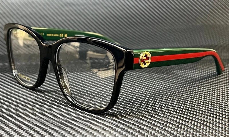 NEW GUCCI GG0038ON 011 Black Green / Red Women’s 54 mm Eyeglasses