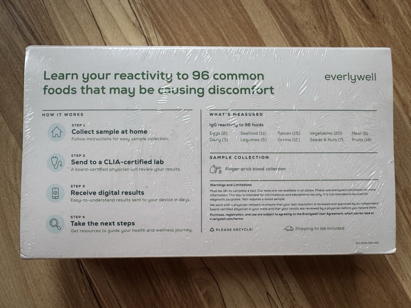 EverlyWell Food Sensitivity Test Kit (Exp 01/31/2027) - New Sealed gallery