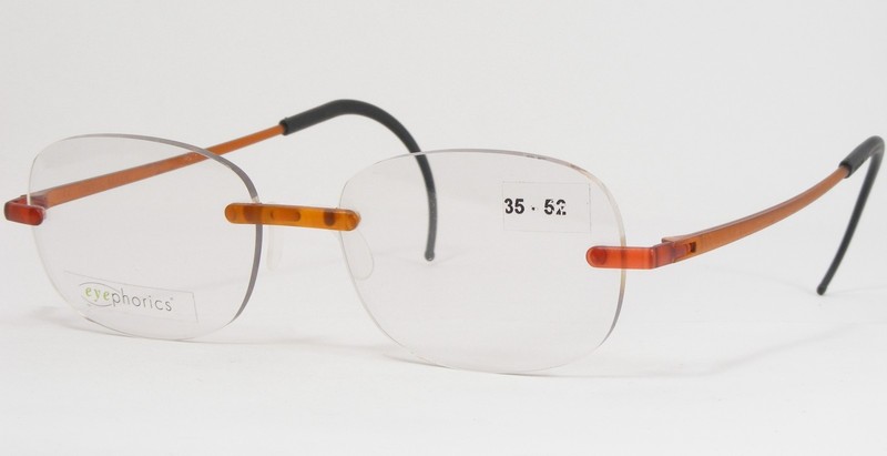 Eyephorics 35 Amber UNIQUE RIMLESS EYEGLASSES GLASSES Swiss Made 52-20-155mm gallery