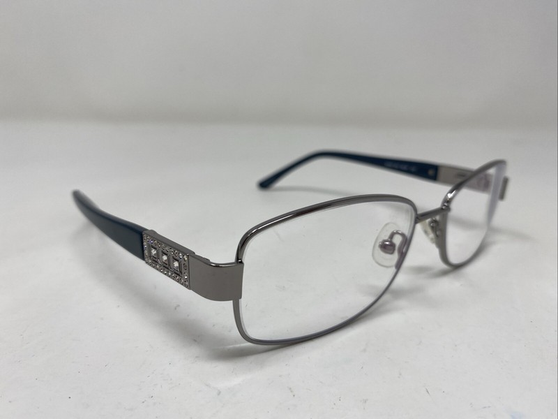 Saks Fifth Avenue SAKS 303 06LB 53-16-130 Silver Full Rim Eyeglasses Frame W355 gallery