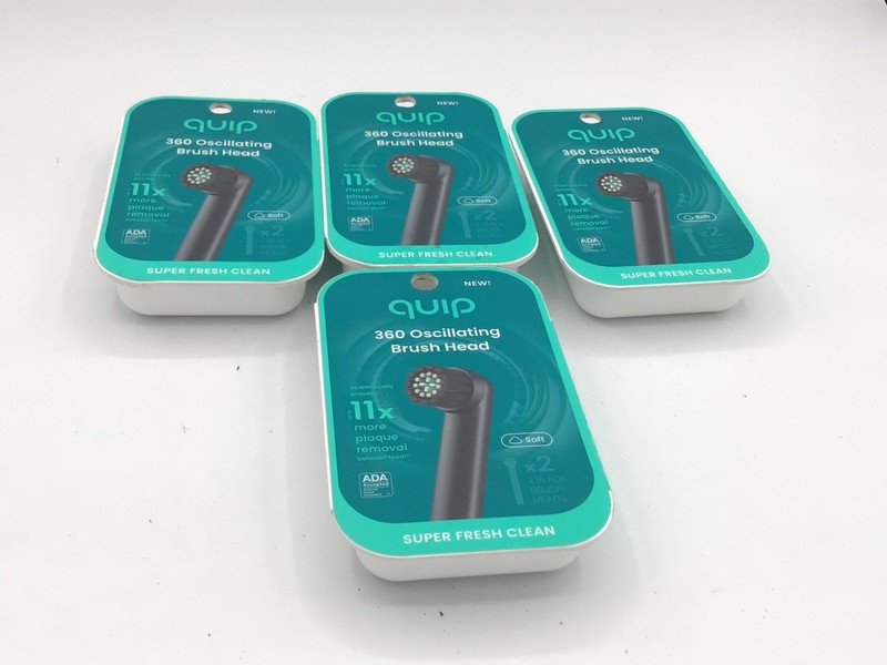 Quip 360 Oscillating Brush Head Soft Black Replacement Heads 4 packs sealed