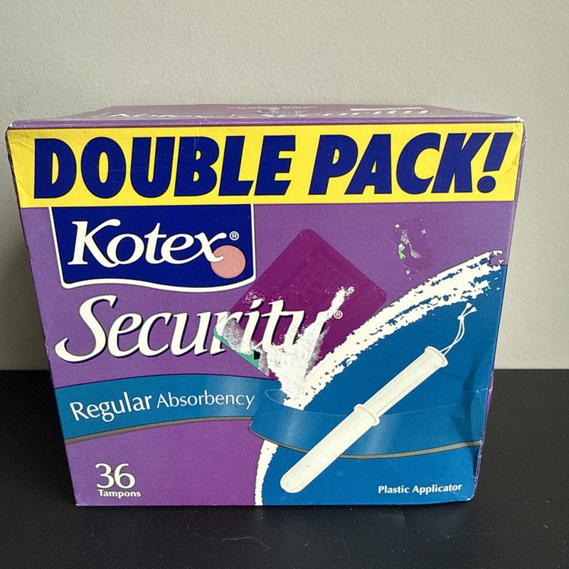 Kotex Security Tampons Regular Absorbency 36 Count Vintage packaging