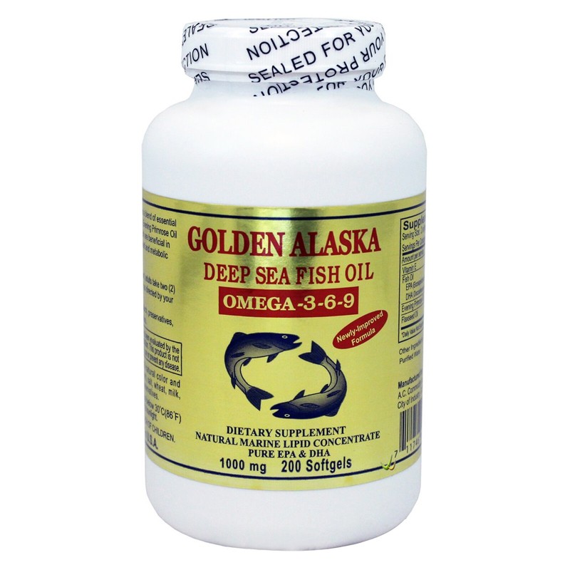 Gold Vitamin Golden Alaska Deap Sea Fish Oil Omega 3-6-9 1000 mg 200 SG