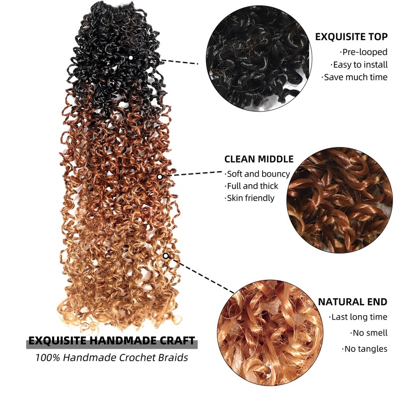Svolna Yanky Twist Crochet Hair Pre Looped 16 Inch Pre-Twisted Fluffy Curly gallery