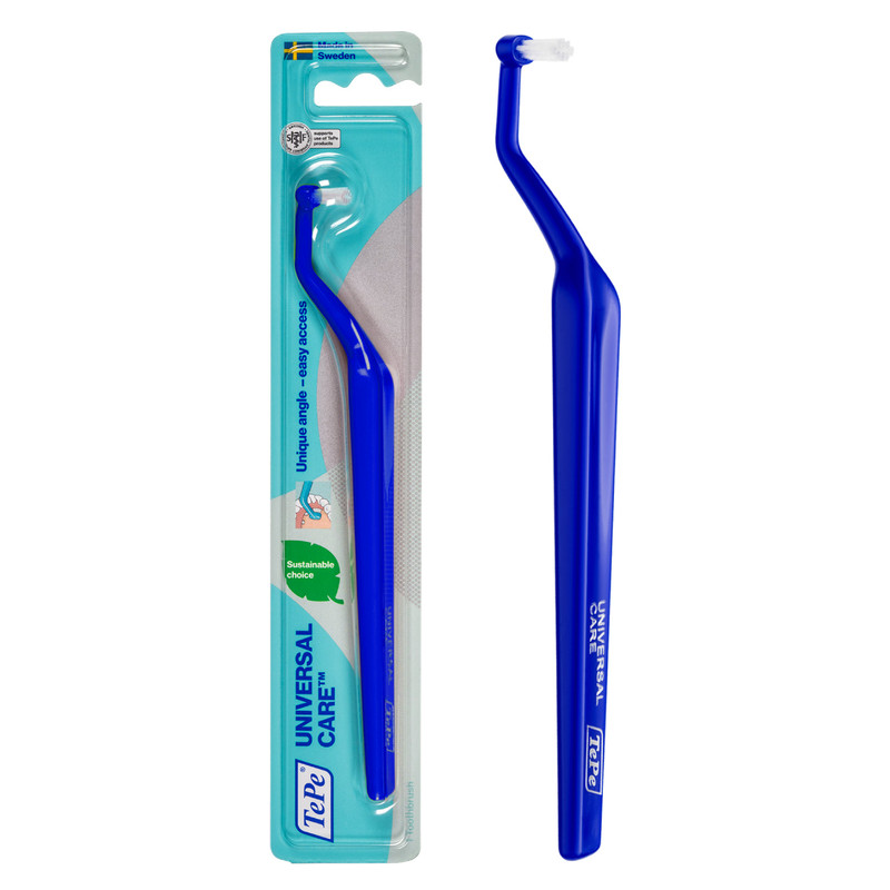 TEPE Universal Care Toothbrush – Angled for Braces, Retainers, Implants, 1 Pk