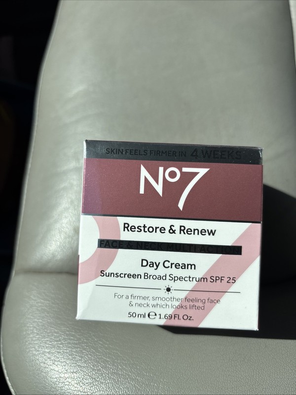 No7 Restore & Renew Face & Neck Multi Action Day Cream SPF25 10/31/27