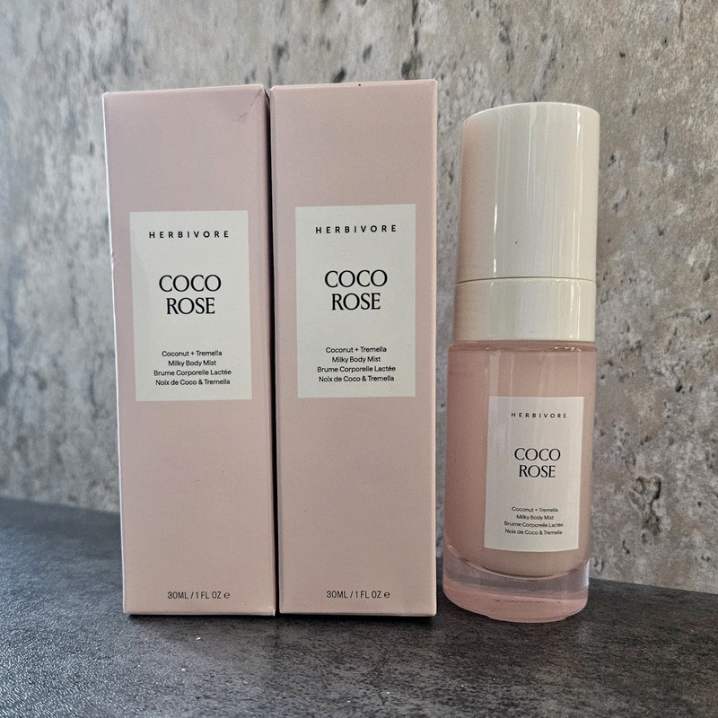 2 bottles Herbivore Coco Rose Milky Body Mist 1 oz/30ml each NIB’s!