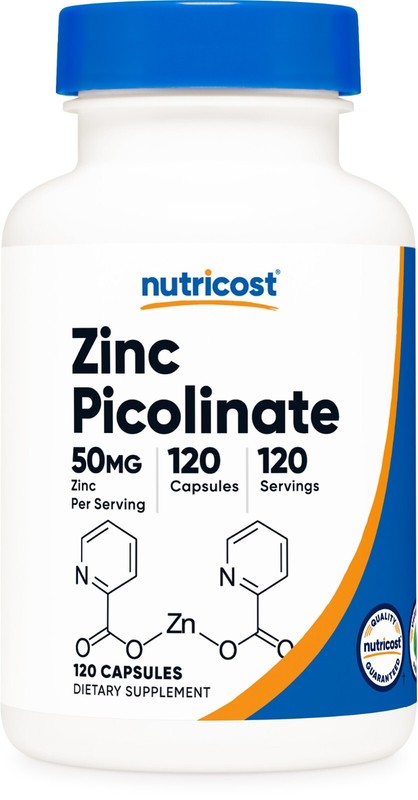 Nutricost Zinc Picolinate 50mg, 120 Vegetarian Capsules- Gluten Free and Non-GMO