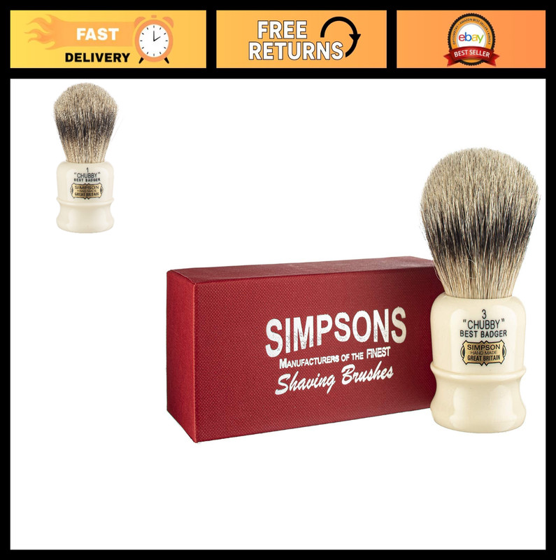 Chubby 1 Shaving Brush – High Density Knot, Hand-Turned Ivory Handle, Luxurious