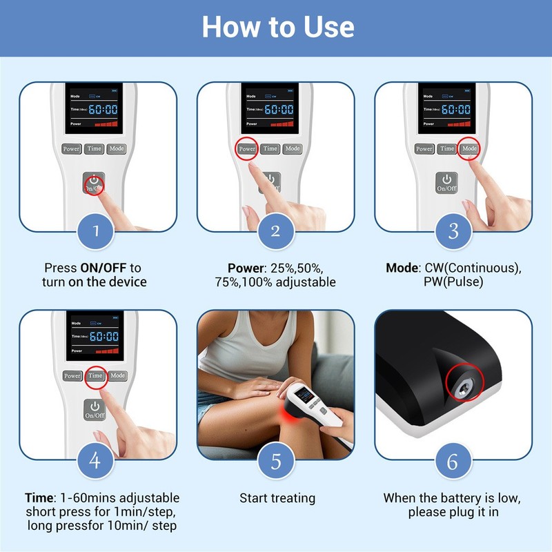 880mW Cold Laser LLLT Red Light Phototherapy Device for Pain Relief Treatment gallery