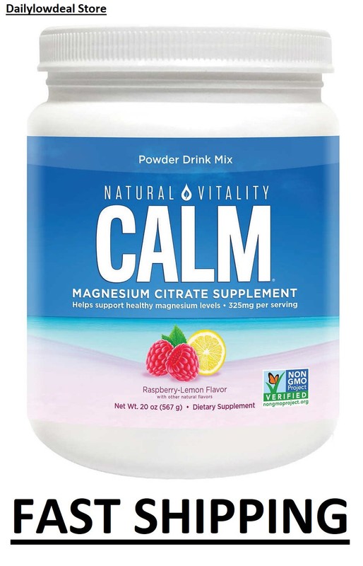 Natural Vitality Calm Magnesium Citrate Powder, 20 Ounces – NEW FRESH