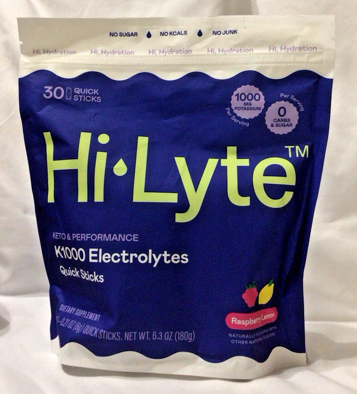 Hi-Lyte K1000 Electrolytes Powder Packets Rasberry Lemon 30 Servings 6/28