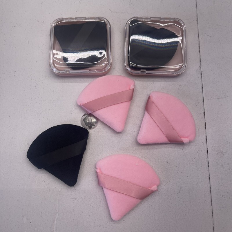 Cupid Care 6 Piece Black & Pink Triangle Makeup Sponges With Travel Cases XS