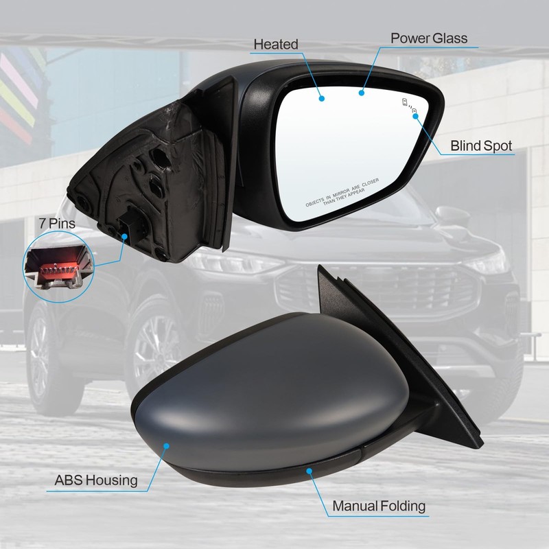 Lqito Right Passenger side Mirror Fits Standard, can be DIY Paintable gallery