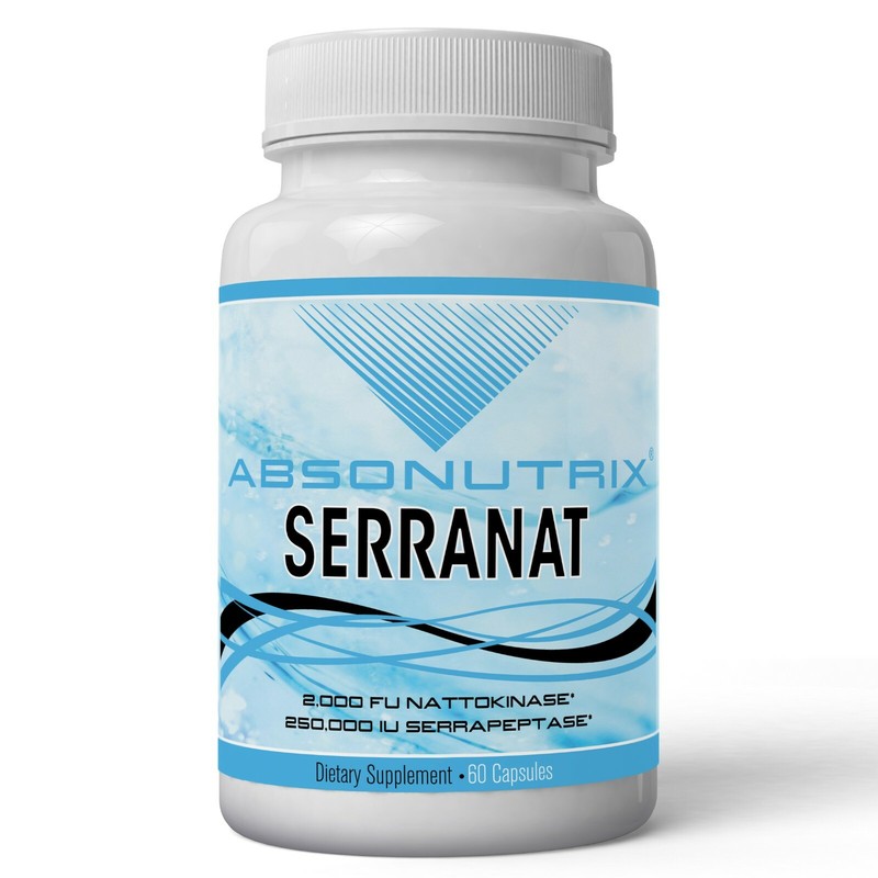 Absonutrix Serranat 60 cap Nattokinase 2000fu serrapeptase 250,000iu 600mg heart