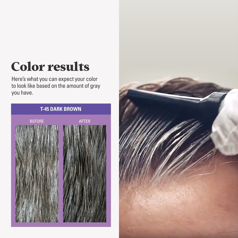 Just For Men Touch of Gray Hair Color with Comb Applicator, T-55 Black, 3 Pack gallery