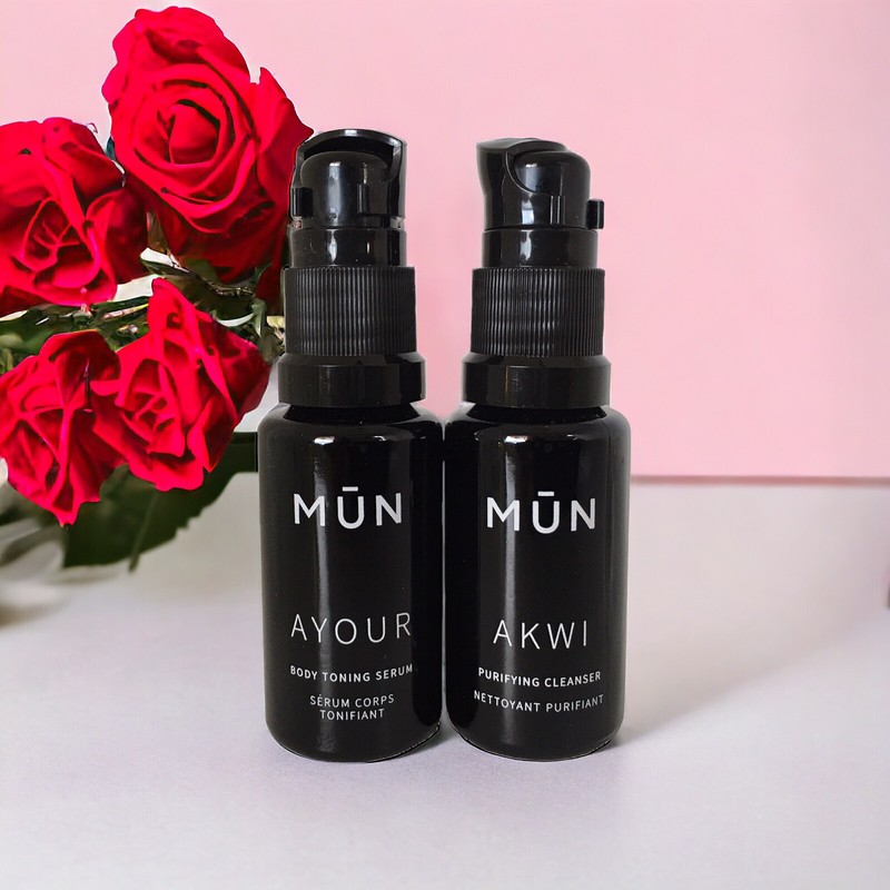 MUN Ayour Body Toning Serum Body Serum & Purifying Cleanser, 0.50 Fl. Oz. (each)