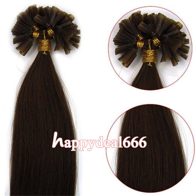 Pre-Bonded Keratin Fusion Nail U Tip Hair Extensions Remy Brazilian Human Hair gallery