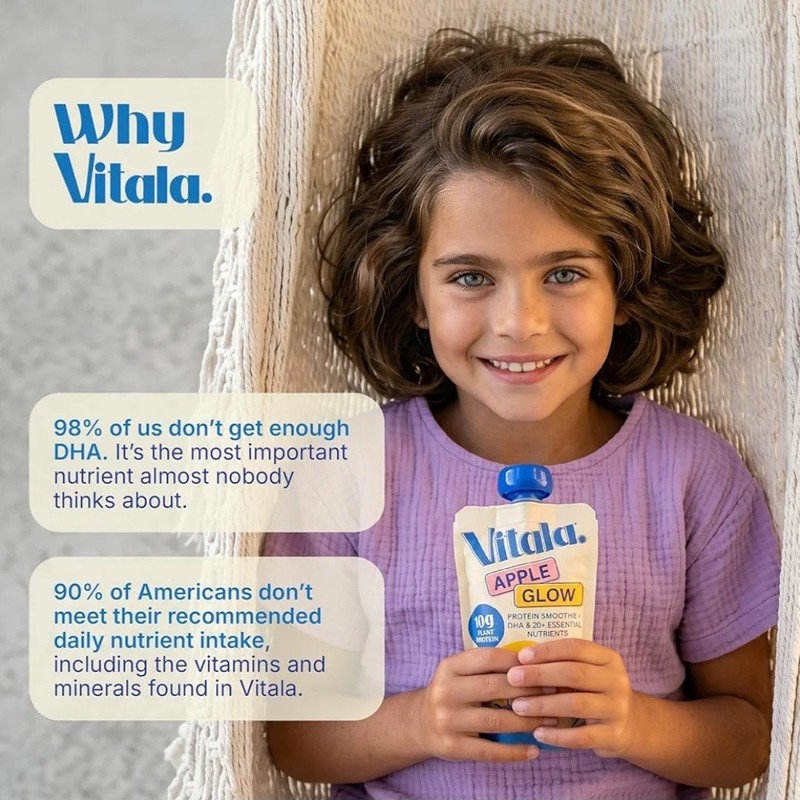 Vitala Organic Protein Smoothie Pouches Kids & Adults DHA Omega-3 (10 CT) Berry gallery