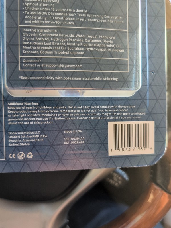Snow Diamond Series Teeth Whitening Kit w/UV Light Bulb & 3 Serum Hydroxyapatite gallery