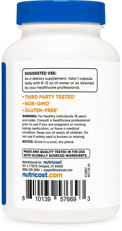 Nutricost Saccharomyces Boulardii + MOS Capsules ( 5 Billion CFU) 120 Capsules gallery