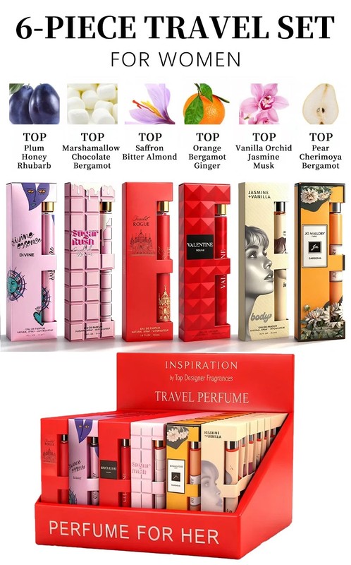 Women’s 6pc Travel Perfume Set – Long-Lasting Fragrance