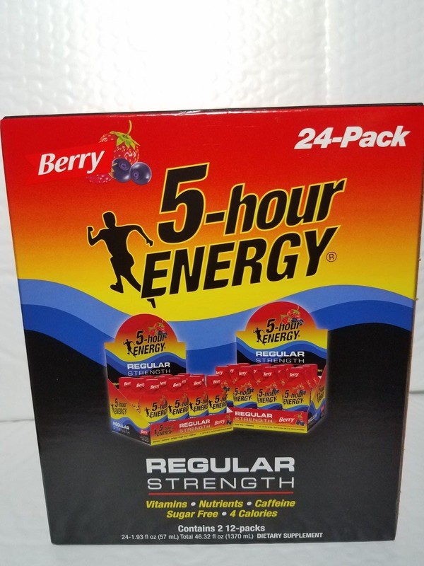 24 PACK 5 HOUR ENERGY REGULAR STRENGTH BERRY 1.93 FL OZ EACH 02/2024 ORIGINAL