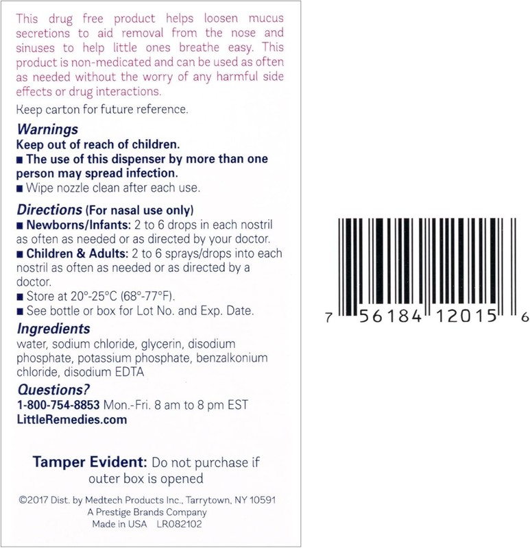 Sterile Baby Saline Nasal Spray and Drops, Safe for Newborns to Relieve Stuff... gallery