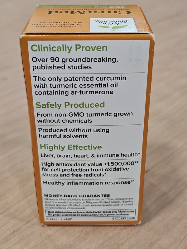 Terry Naturally 🟠 CuraMed Superior Absorption Curcumin 750mg 30 Softgels 12/27 gallery