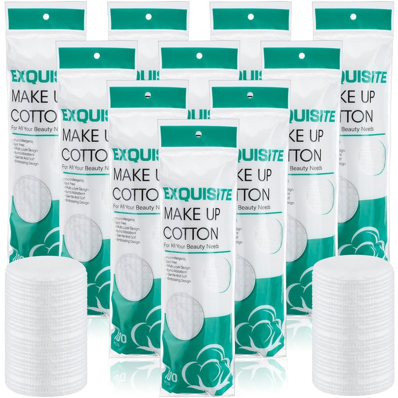 1000 PCS Cotton Rounds Bulk Exfoliating Face Makeup Remover Facial Toner Pads