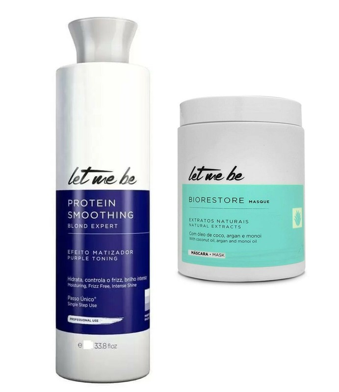 Kit Let me Be Smoothing Protein Blond Expert &BioRestore Mask 1000ml 33,8 fl 0z