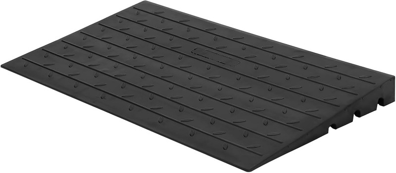4in Rubber Threshold Ramp Wheelchair Scooter Curb Ramp Non Slip 3 Channel 2500lb