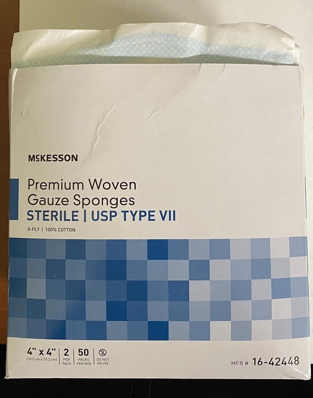 McKesson 16-42448 Cotton Gauze Sponges Sterile Bandages 4 X 4″ 50 Pks Per Box