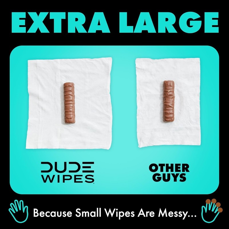 DUDE Wipes Mint Chill Flushable Wipes - Extra-Large Adult Wet Wipes - 3 Pack (14 gallery