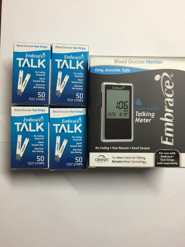 Embrace Blood Glucose (200) Test Strips Plus Meter Expiration Date: 03/01/2024