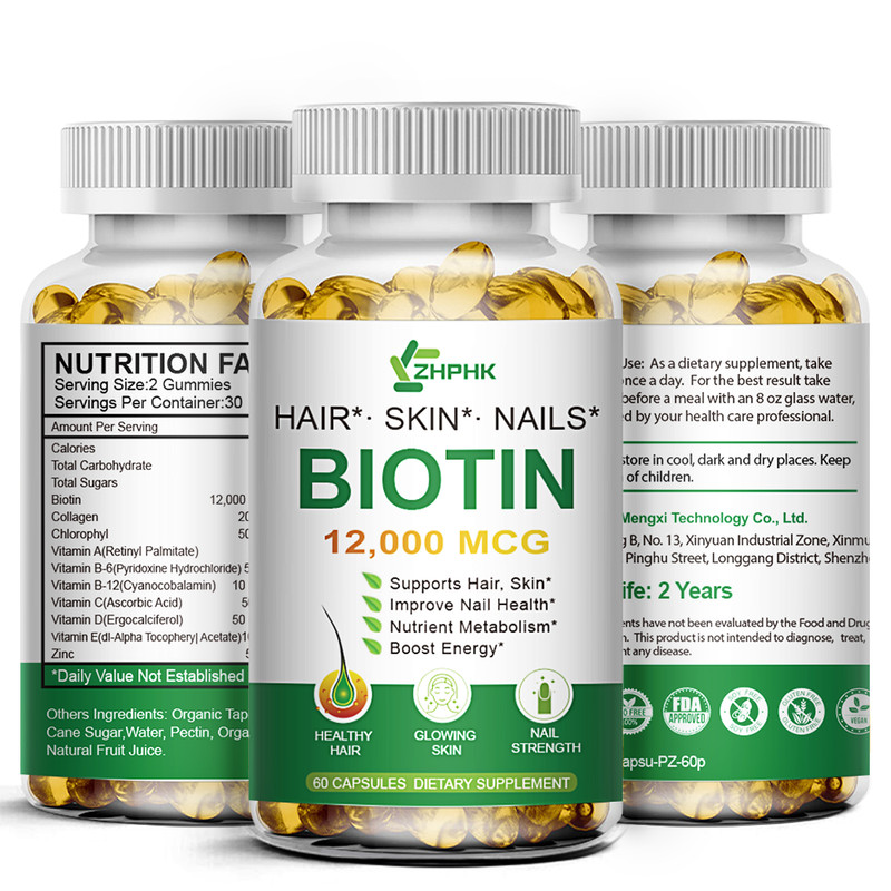 120 ct Biotin Capsules – Hair Growth & Keratin Production High Potency 12000mcg