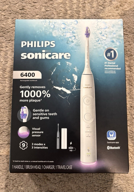 Philips Sonicare 6400 Electric Toothbrush Bluetooth, Travel Case, Pressure Cont…