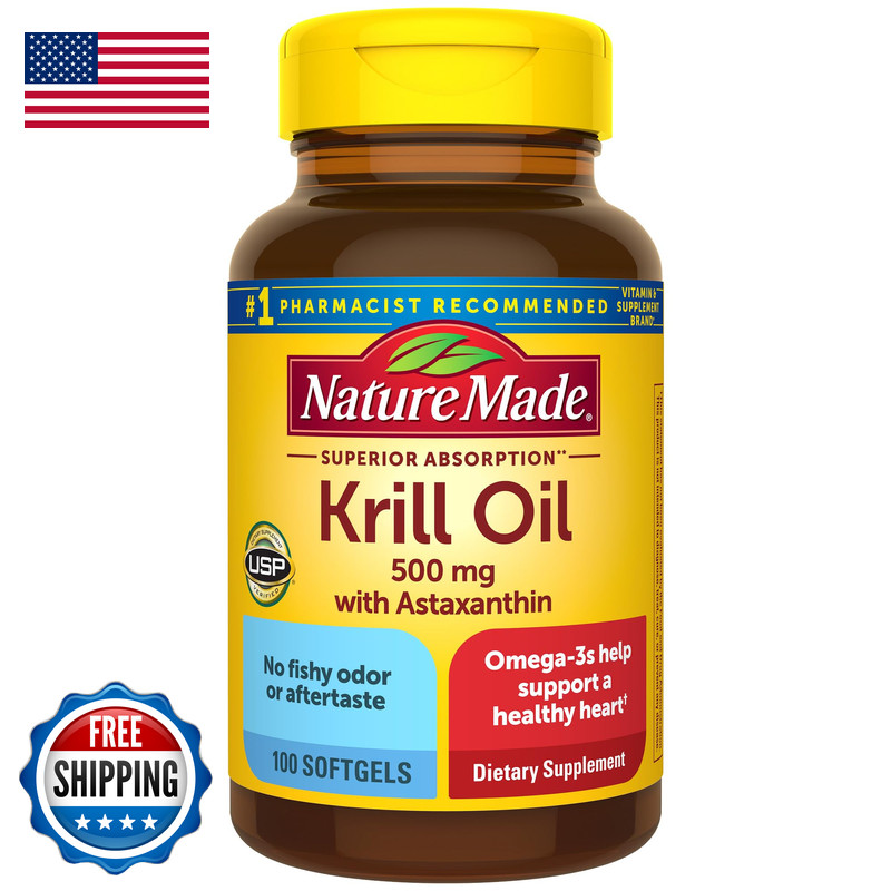 Nature Made Superior Absorption Krill Oil 500Mg Astaxanthin And Phospholipids