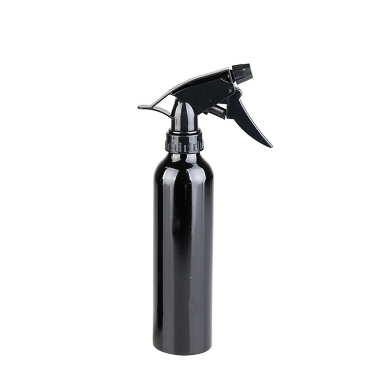 Refillable Black Aluminum Alloy Water Sprayer Bottle with Uniform Mist Spray
