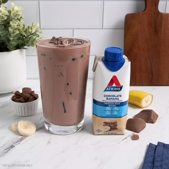 Atkins Chocolate Banana Protein Shake, High Protein, Low Glycemic, Low Carb, Low gallery