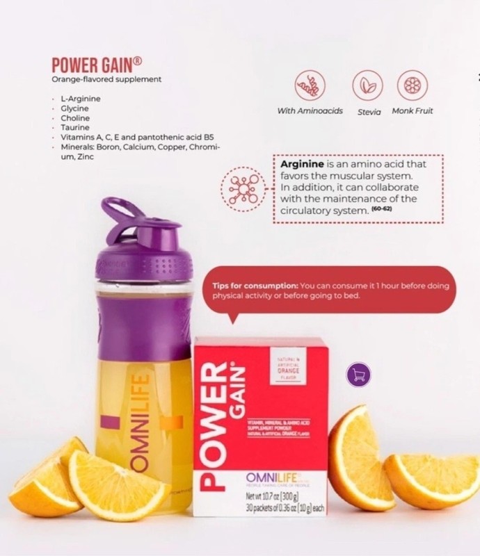 Power Gain / Power Maker Box with 30 packets 300 g. ( 2 Box ) Omnilife gallery