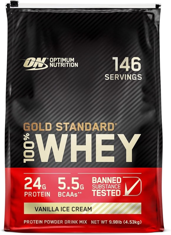 Optimum Nutrition Gold Standard 100% Whey Protein Vanilla Ice Cream 4.54kg NEW