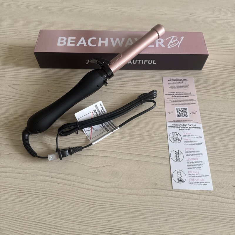 Beachwaver B1 Rotating Curling Iron, 1 inch Ceramic – Midnight Rose (E604)-1 box