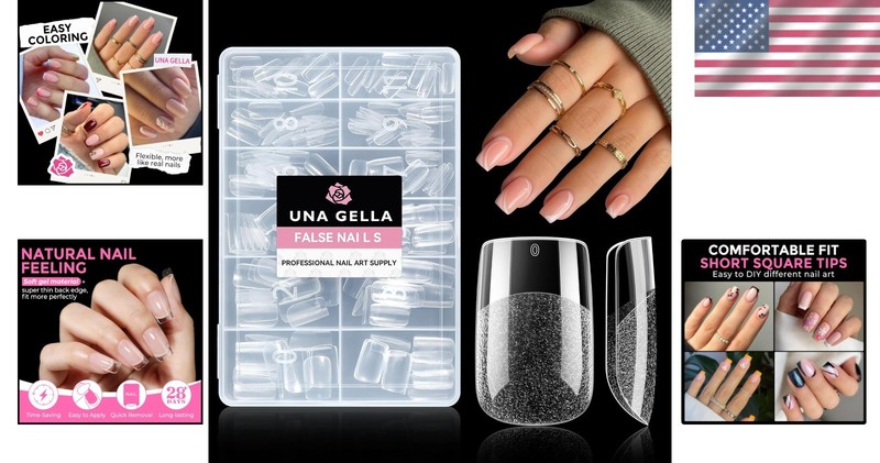 216 High-Quality Short Square Gel Nails - Easy Press-On for Home Manicures gallery