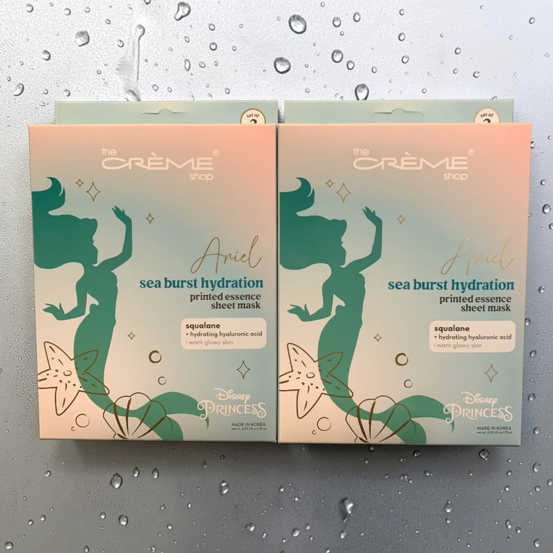 6 Count The Creme Shop x Disney Ariel Sea Burst Hydration Squalane Sheet Masks